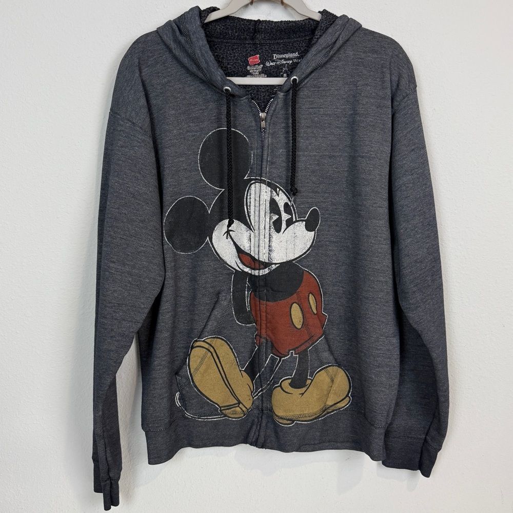 Disney Parks Grey Mickey Mouse Full Zip Hoodie M
